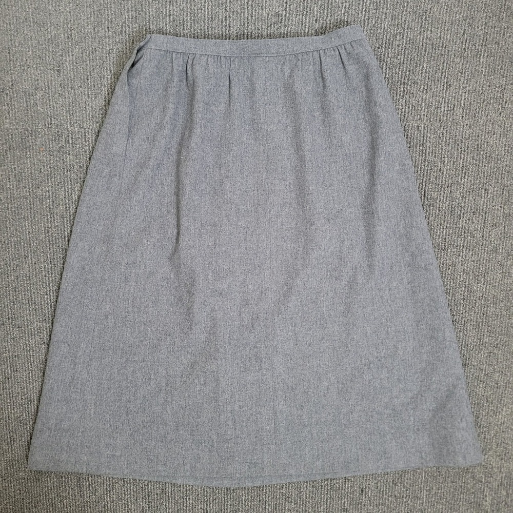 Pendleton 32W Pleated Wool Midi Skirt Womens Gray Vintage A-Line Made in USA